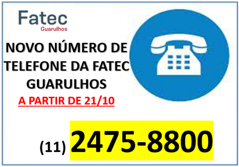 Novo Número de Telefone da Fatec Guarulhos